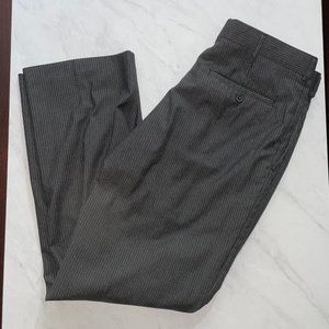 32x30 Perry Ellis Men Dress Pants Black Pinstripe